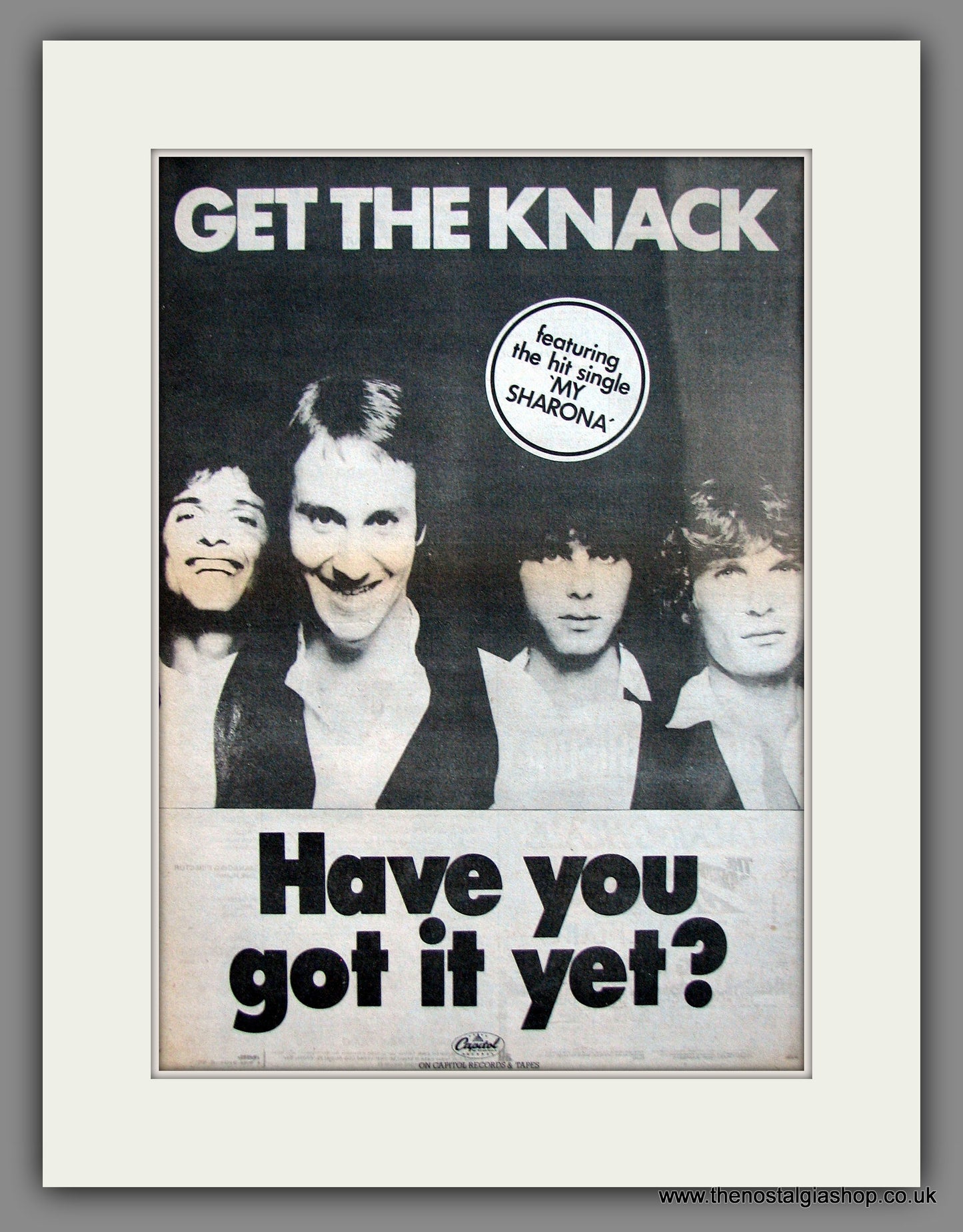 Knack (The) My Sharona. Original Advert 1979 (ref AD11977)