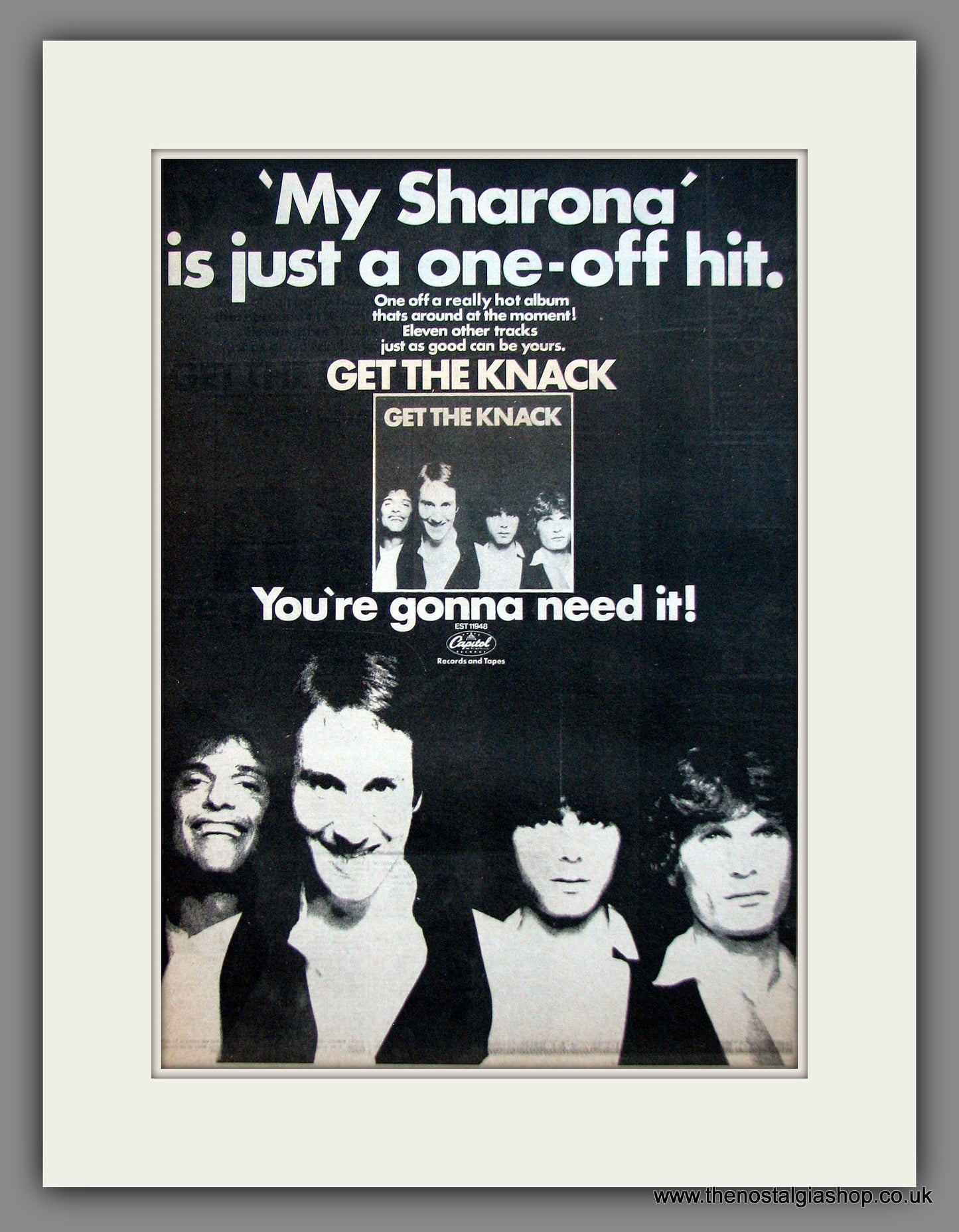 Knack (The) My Sharona. Original Advert 1979 (ref AD11978)