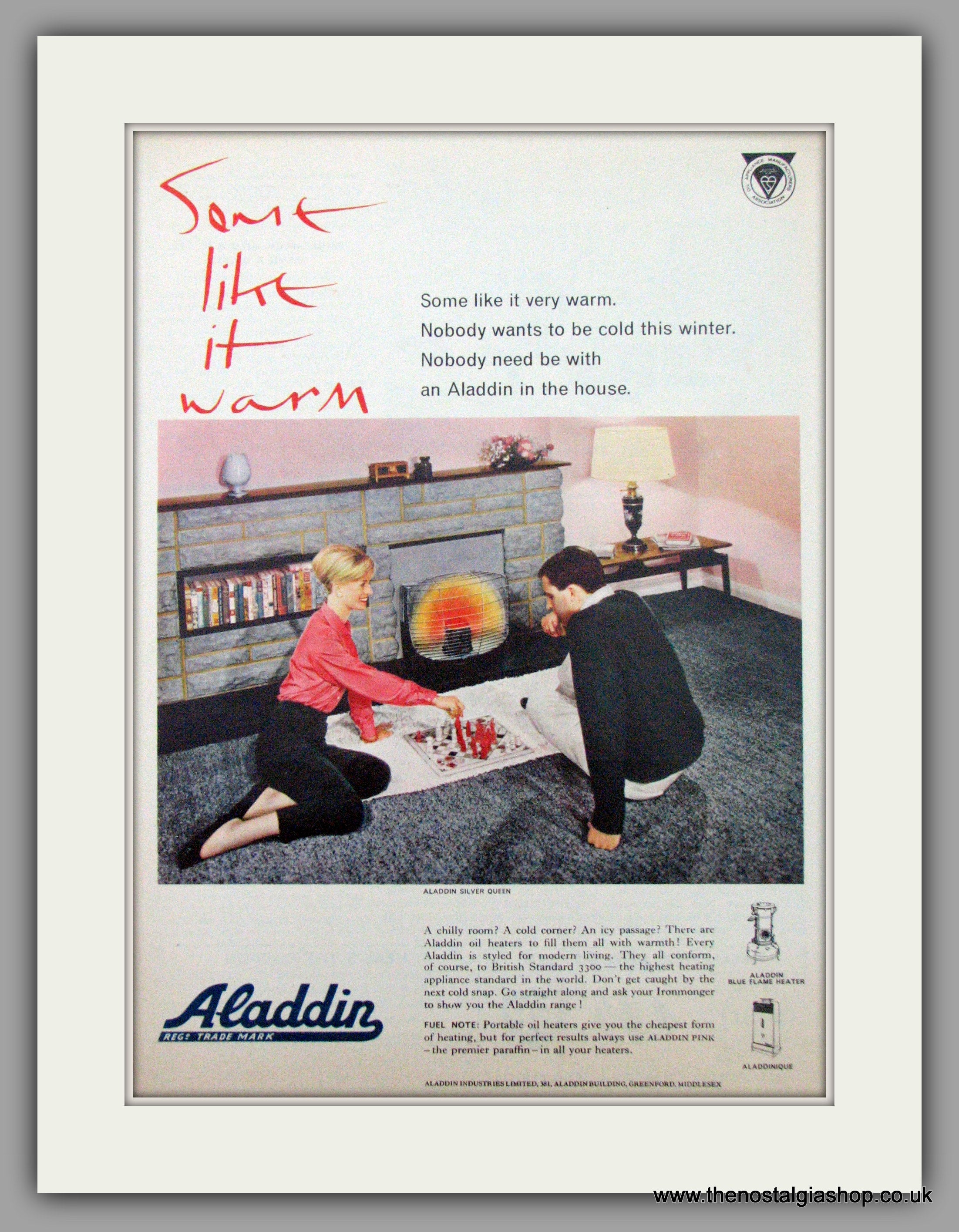 Aladdin Oil Heaters. Original Advert 1961 (ref AD7464) – The Nostalgia Shop