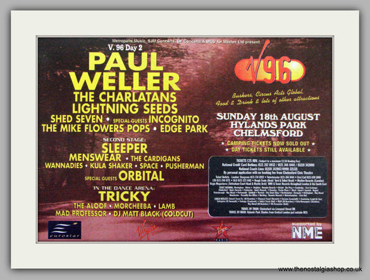 Paul Weller at V96. Vintage Advert 1996 (ref AD7478)