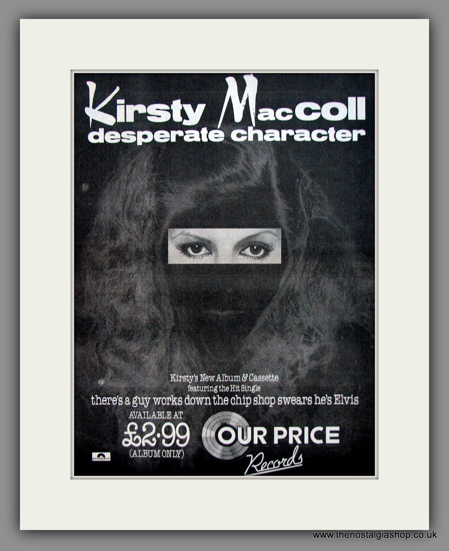 Kirsty MacColl. Desperate Character. Original Advert 1981 (ref AD11996)