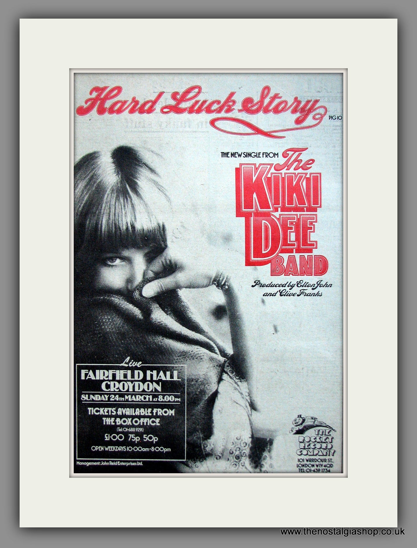 Kiki Dee. Hard Luck Story Original Advert 1974 (ref AD11994)