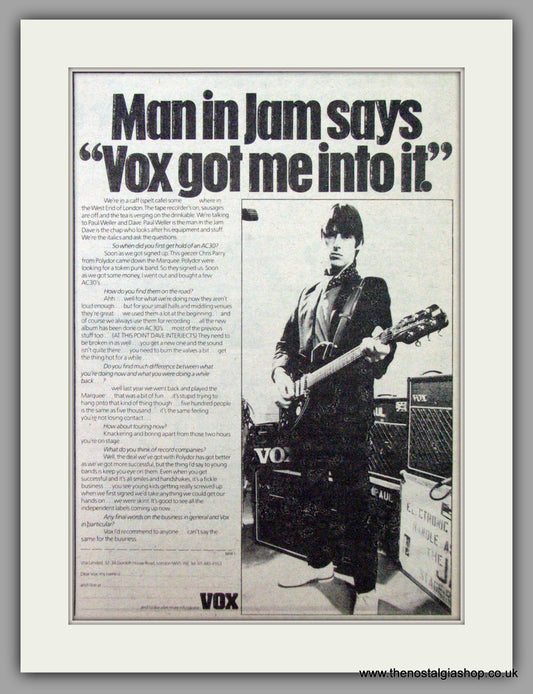 Paul Weller. Vox Speakers. Vintage Advert 1981 (ref AD7515)