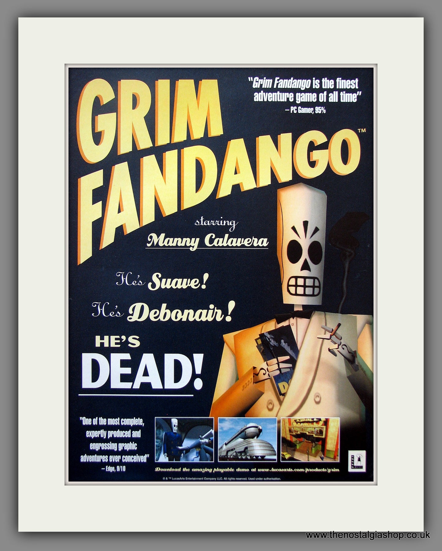 Grim Fandango. 1998 Original Advert (ref AD54921)