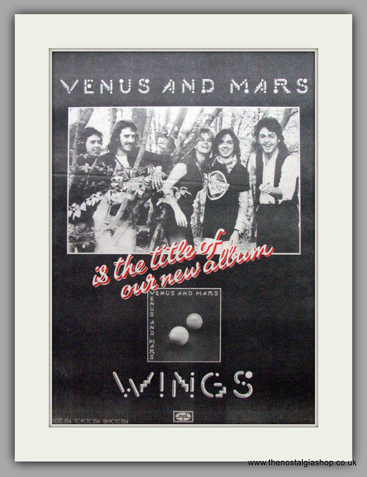 Wings. Venus and Mars. Vintage Advert 1975 (ref AD9579)