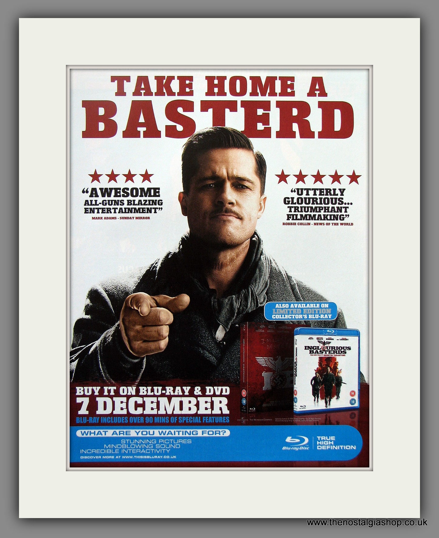 Inglourious Basterds. 2010 Original Advert (ref AD54972)