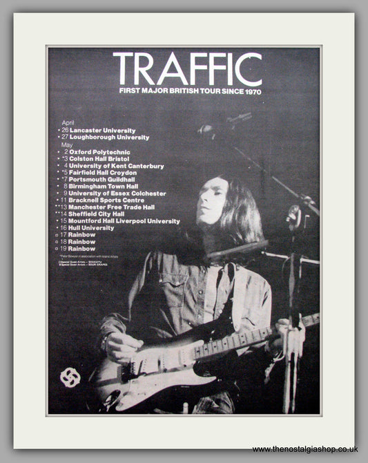 Traffic UK Tour. Vintage Advert 1974 (ref AD9608)