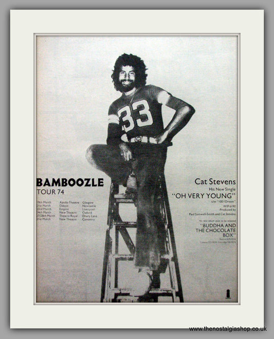 Cat Stevens. Bamboozle Tour 1974. Vintage Advert 1974 (ref AD9615)