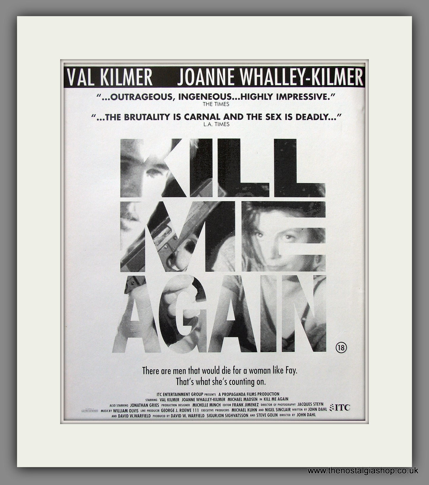 Kill Me Again. 1991 Original Advert (ref AD54989)