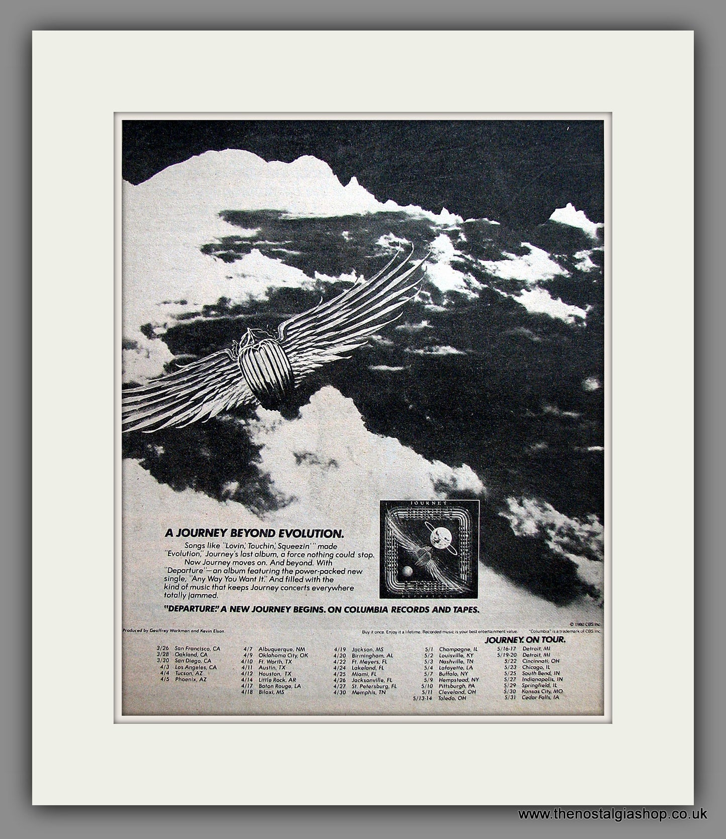 Journey. Departure. UK Tour. Original Advert 1980 (ref AD12310)