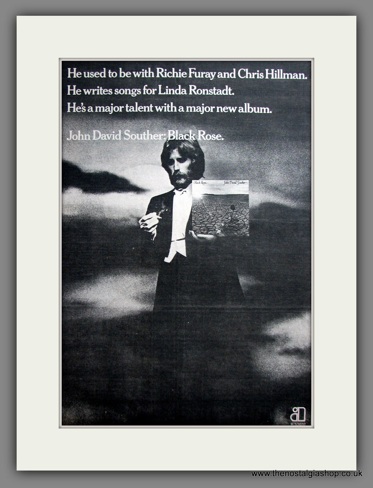 John David Souther. Black Rose. Original Advert 1976 (ref AD12316)