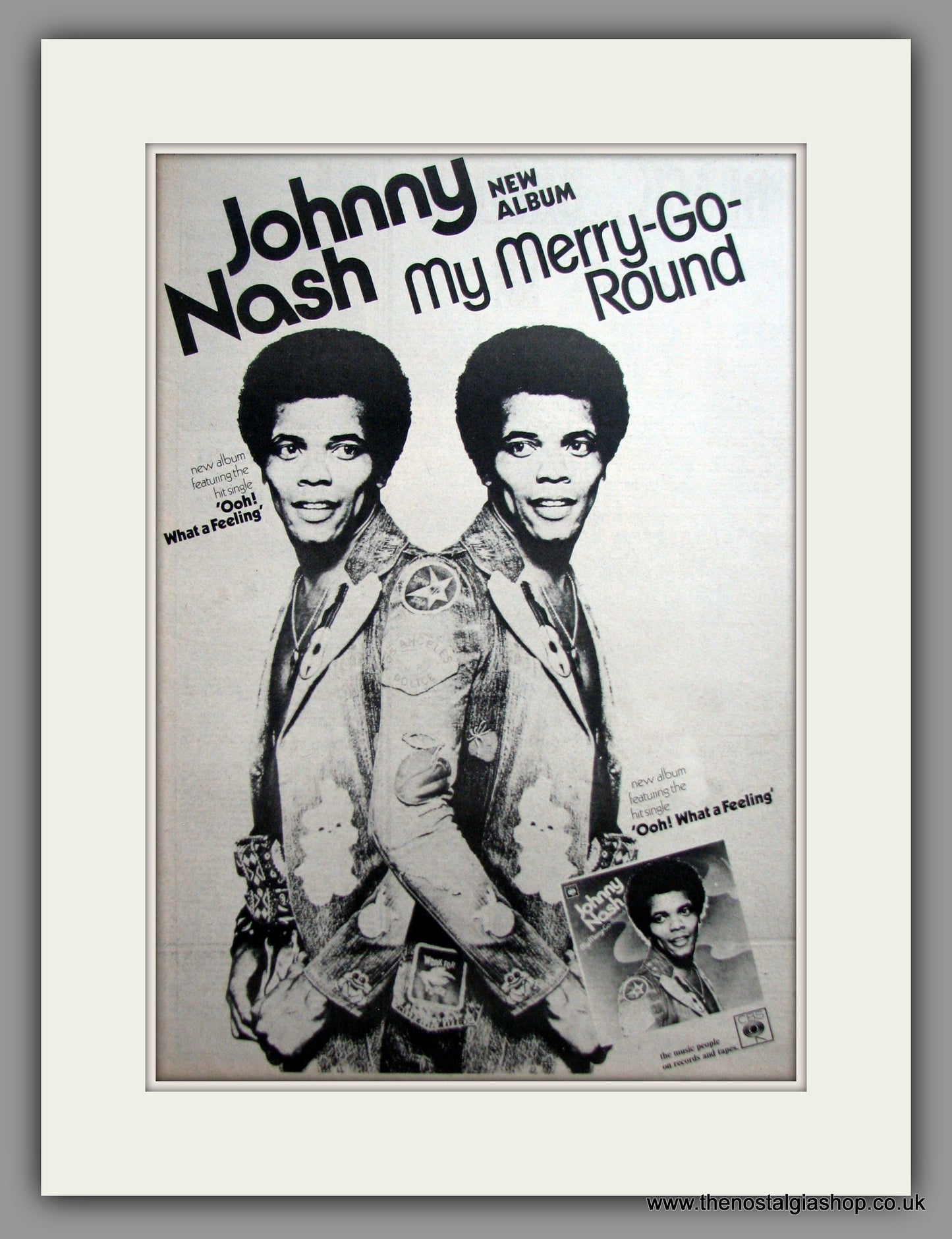 Johnny Nash. My Merry- Go- Round. Original Advert 1975 (ref AD12395)