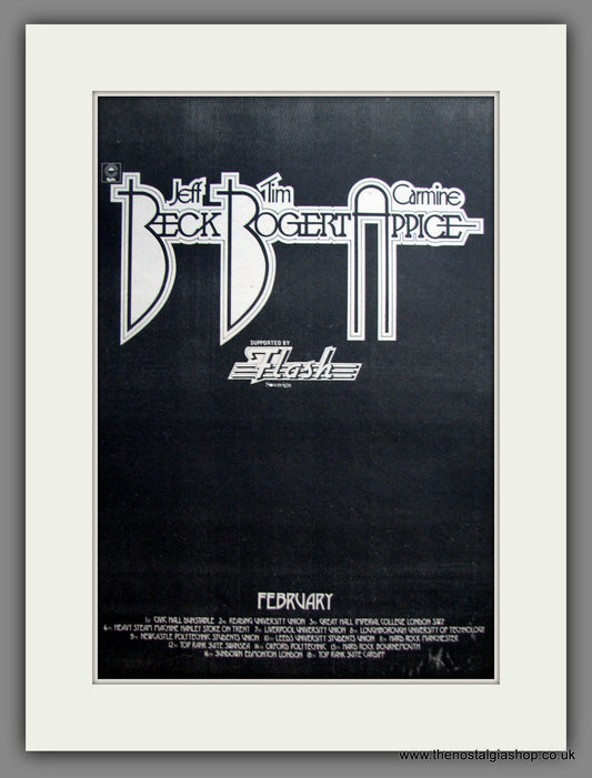 Beck, Bogert, Appice Tour Dates. Original Advert 1973 (ref AD12396)