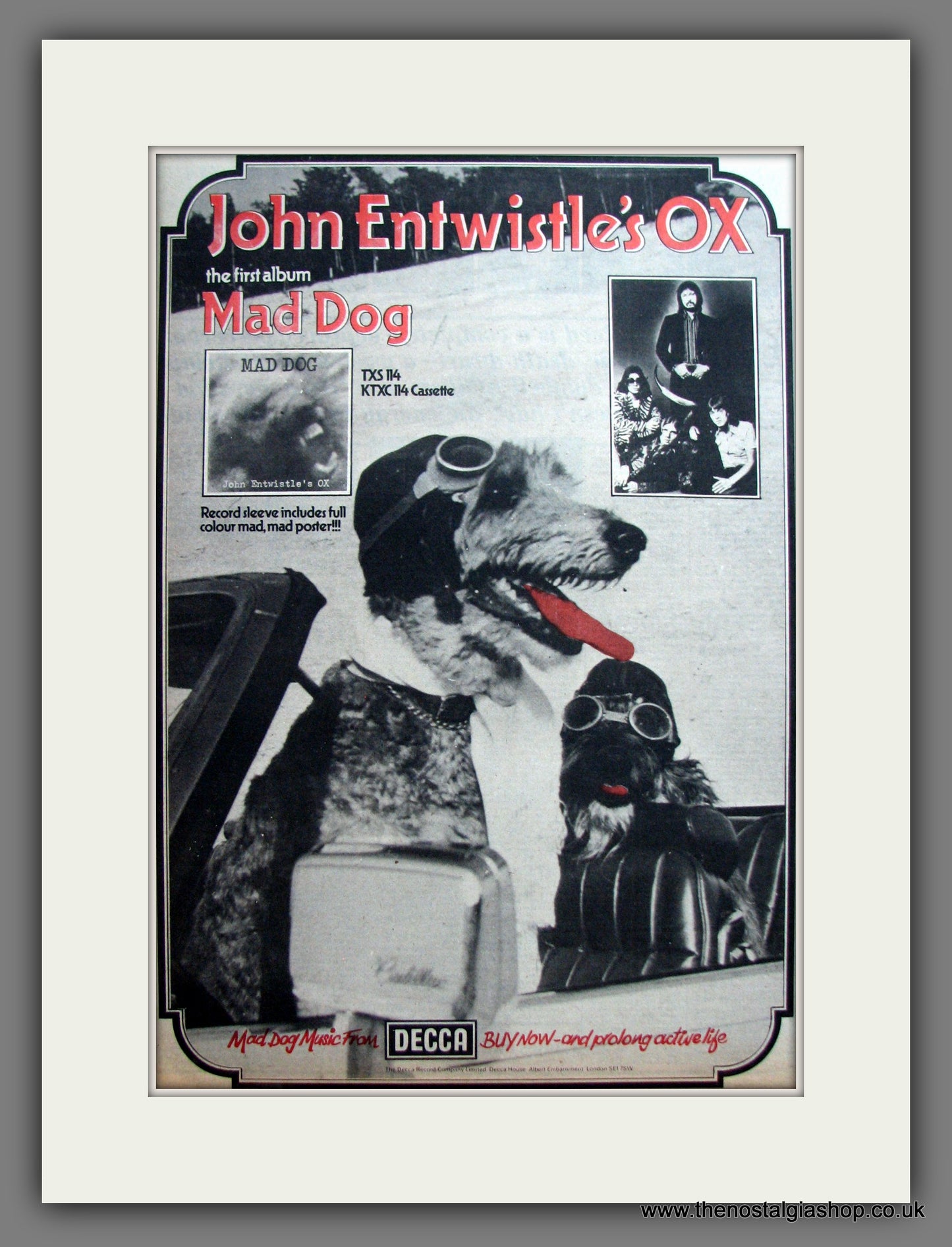 John Entwistle Mad Dog. Original Advert 1975 (ref AD12403)