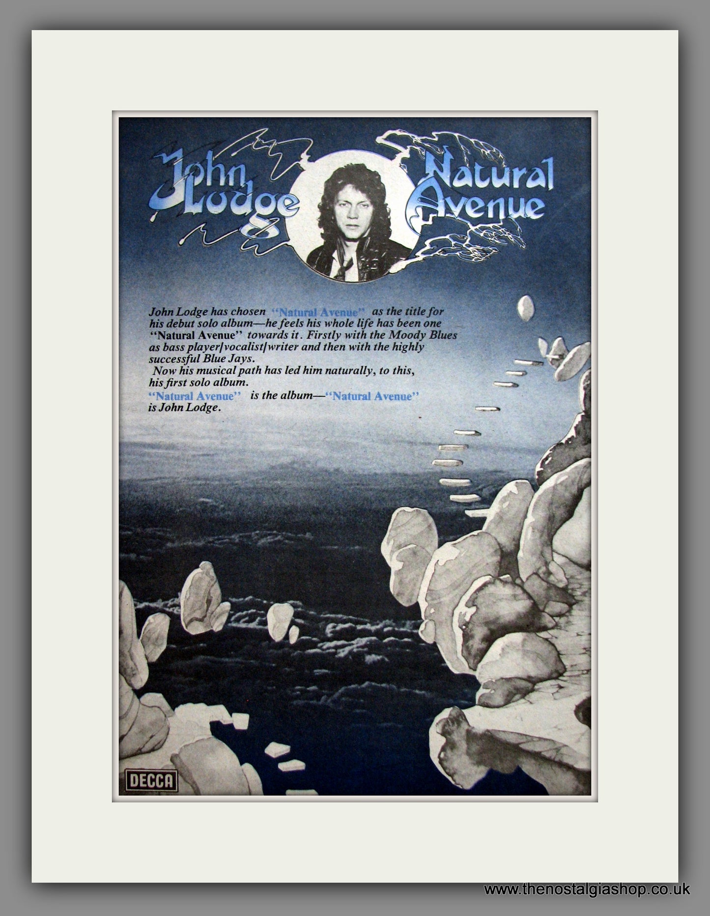 John Lodge Natural Avenue. Original Advert 1977 (ref AD12426)