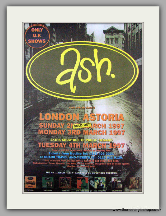 Ash. UK Tour Dates. Vintage Advert 1997 (ref AD9646)