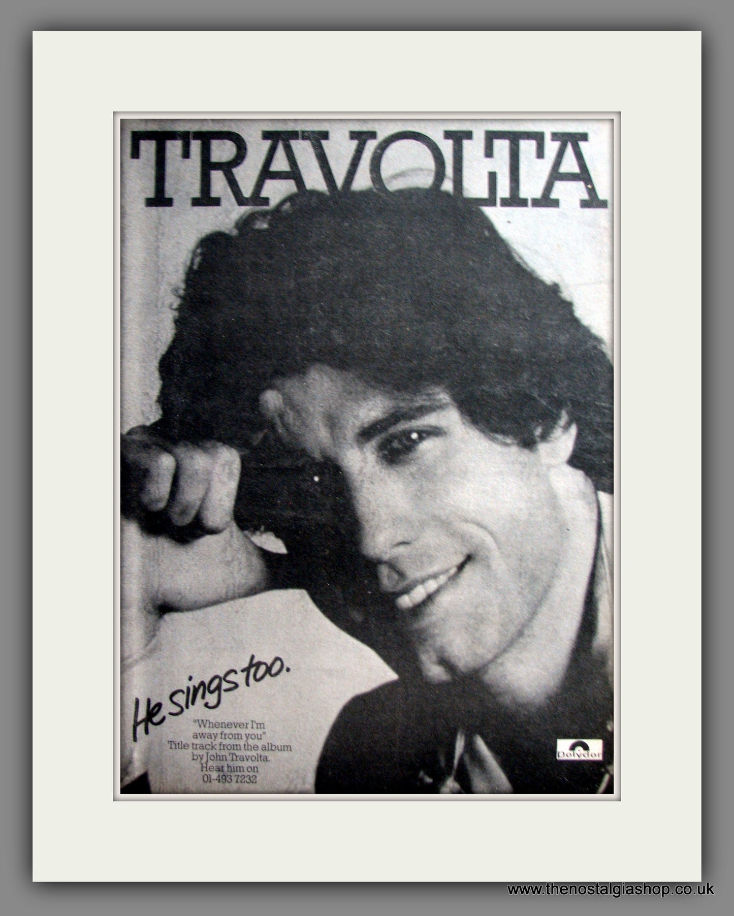 John Travolta Whenever I'm Away From You. Original Advert 1978 (ref AD12457)