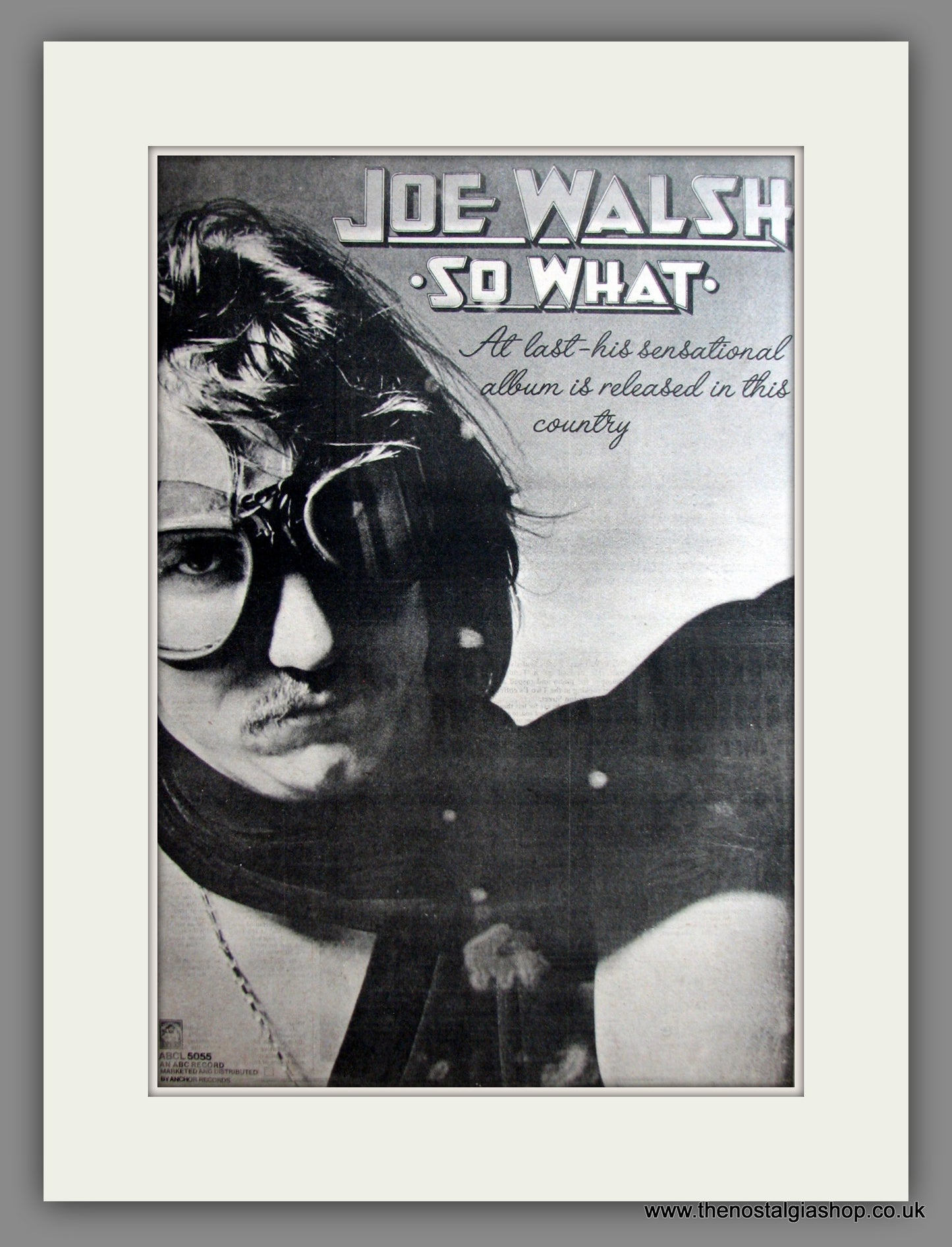 Joe Walsh So What. Original Advert 1975 (ref AD12460)