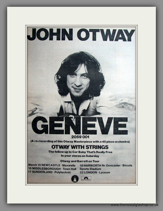 John Otway Geneve. Original Advert 1978 (ref AD12466)