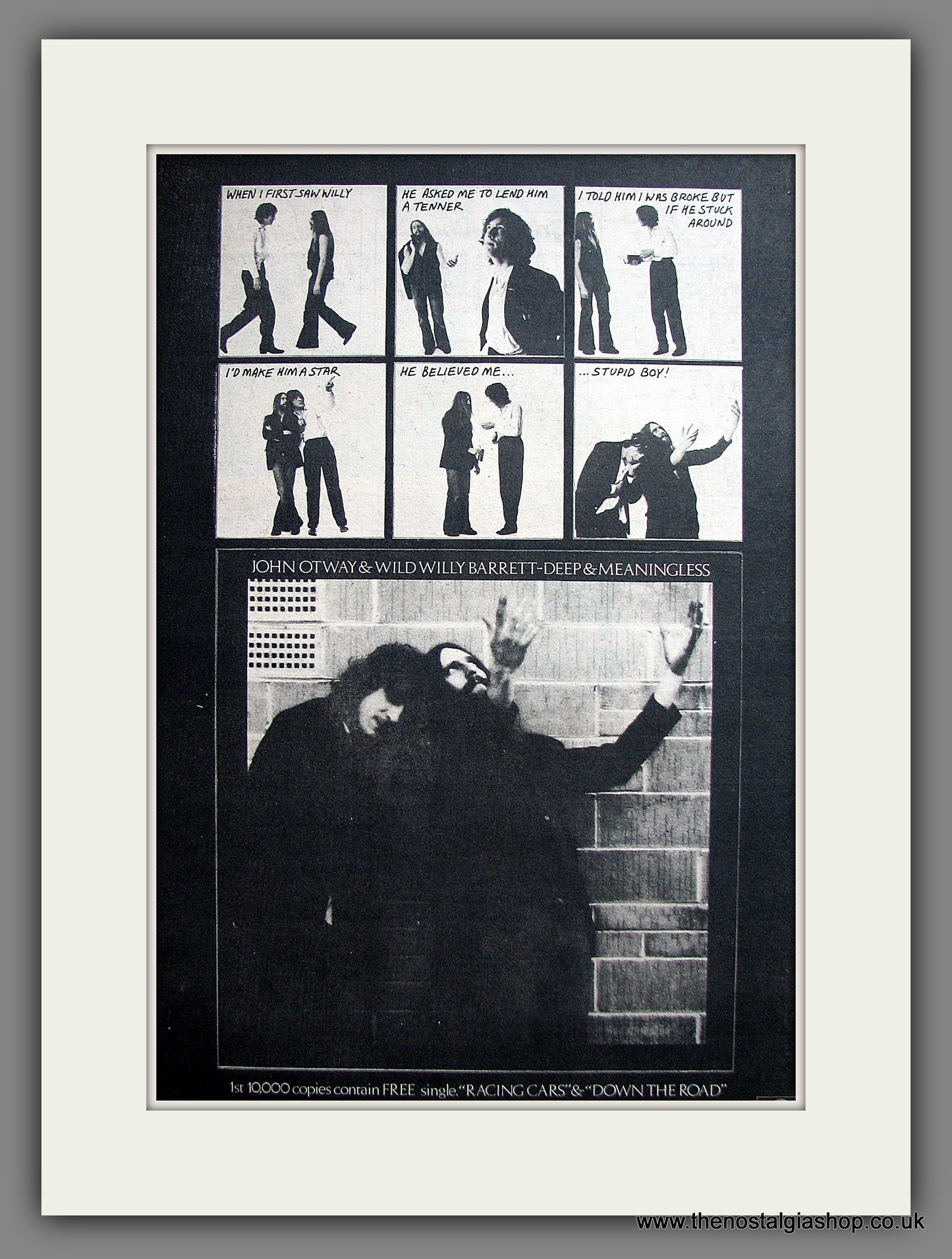 John Otway & Wild Willy Barrett, Deep & Meaningless. Original Advert 1978 (ref AD12467)
