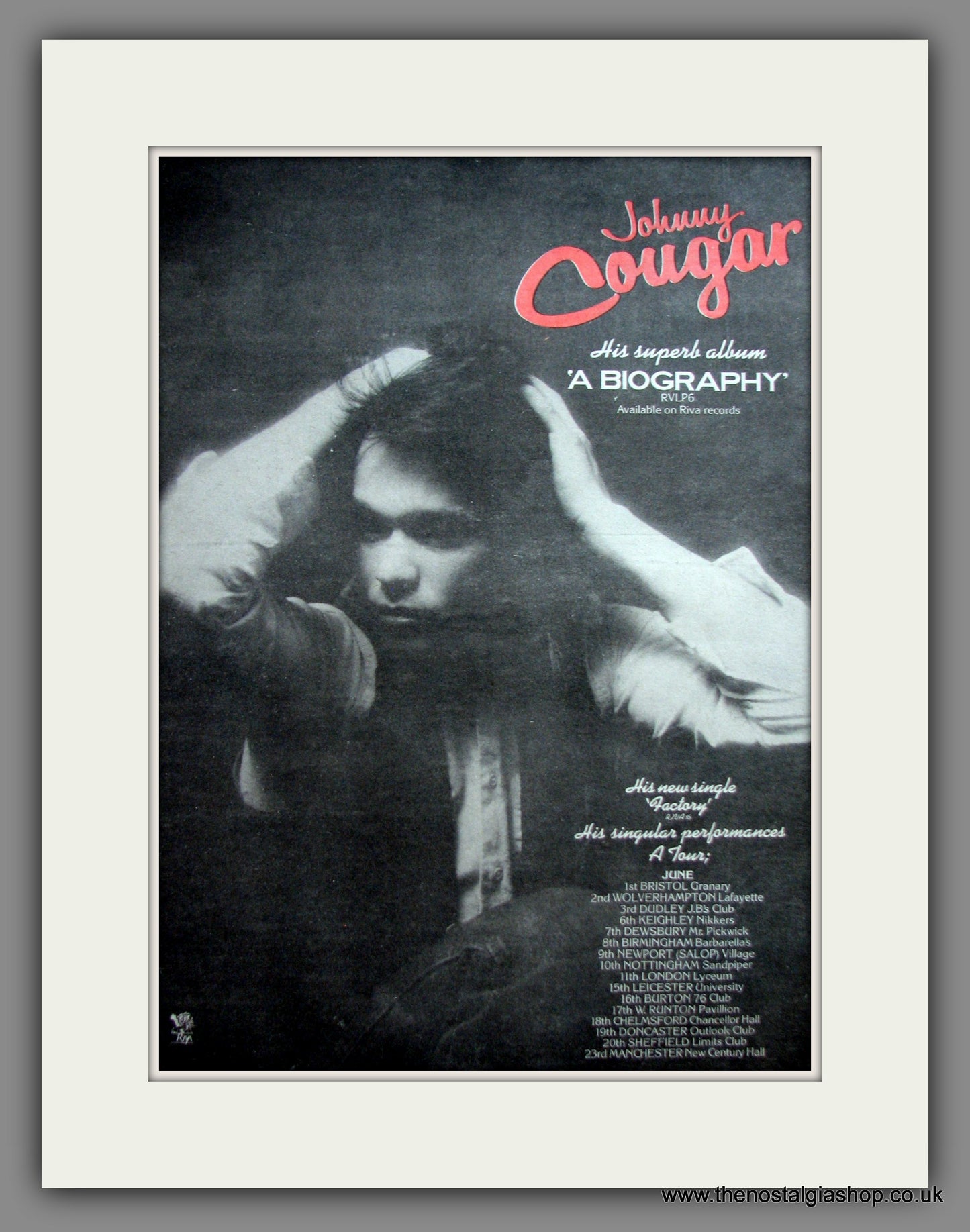 John Cougar A Biography. Original Advert 1978 (ref AD12483)