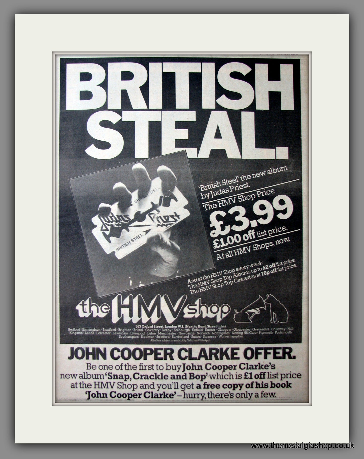 Judas Priest British Steel. Original Advert 1980 (ref AD12522)
