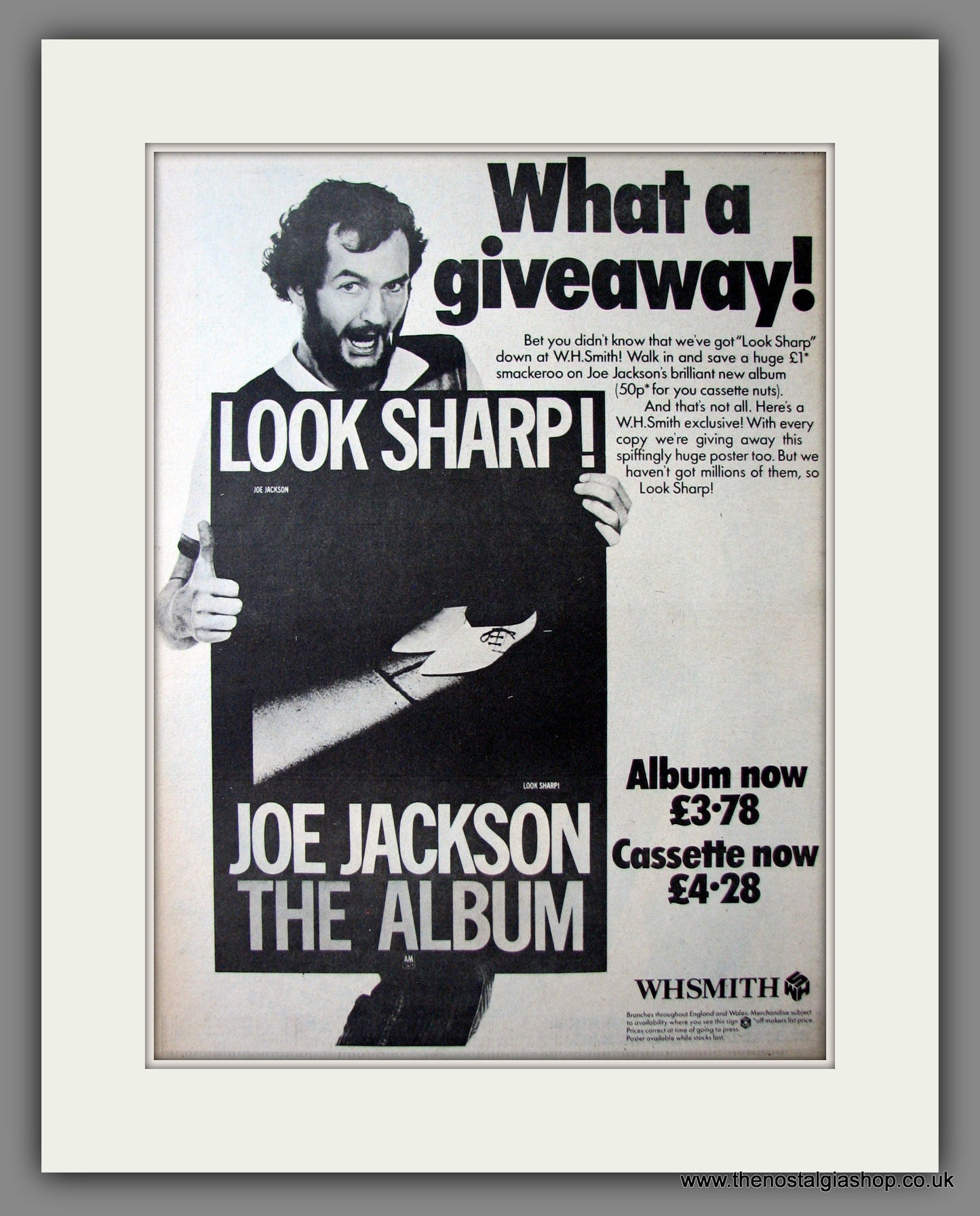 Joe Jackson Look Sharp. Original Advert 1979 (ref AD12573)