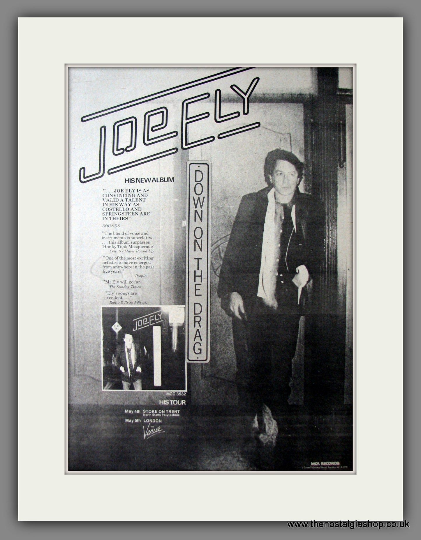 John Ely Down On The Drag. Original Advert 1979 (ref AD12585)