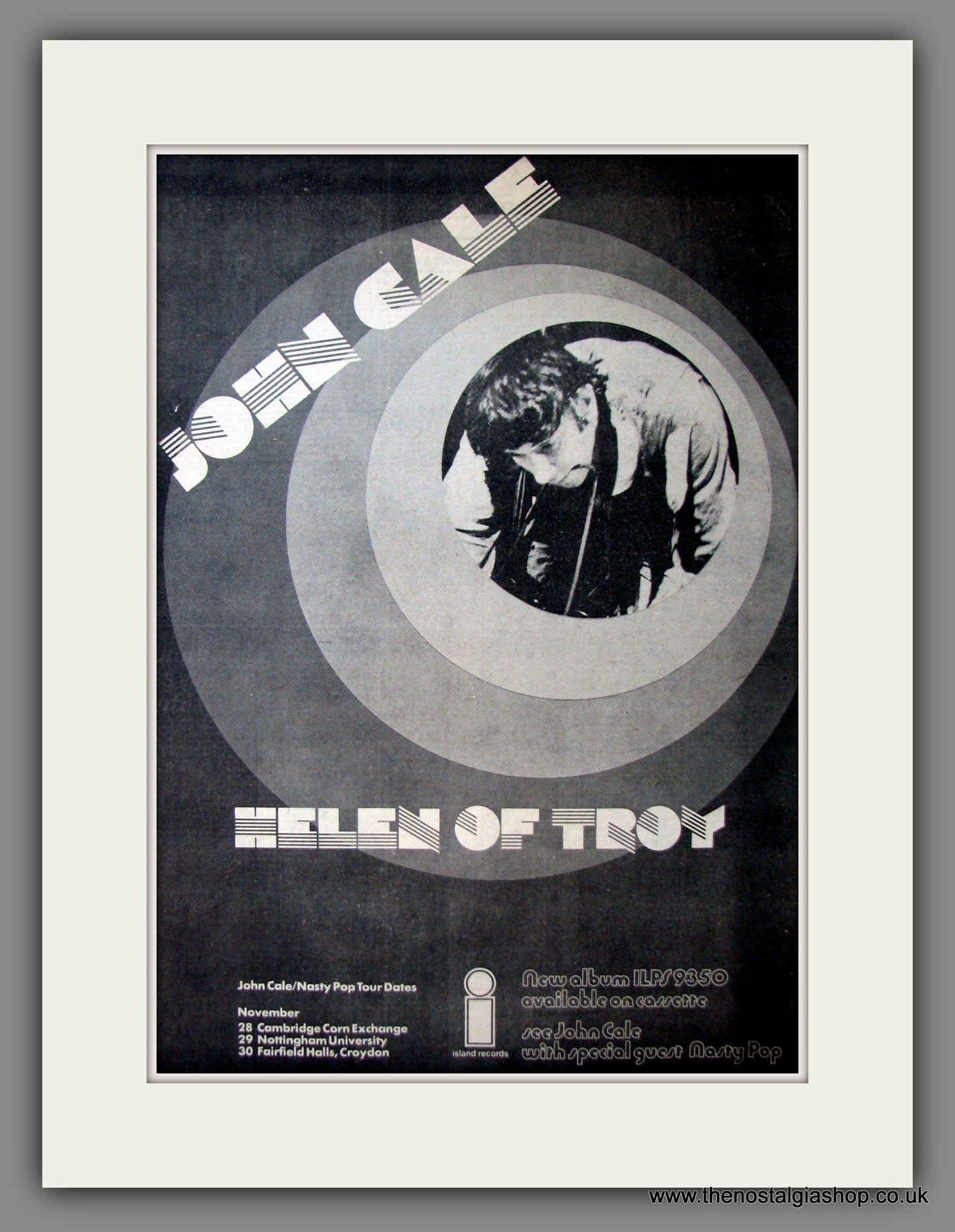 John Cale Helen Of Troy. Original Advert 1975 (ref AD12586)
