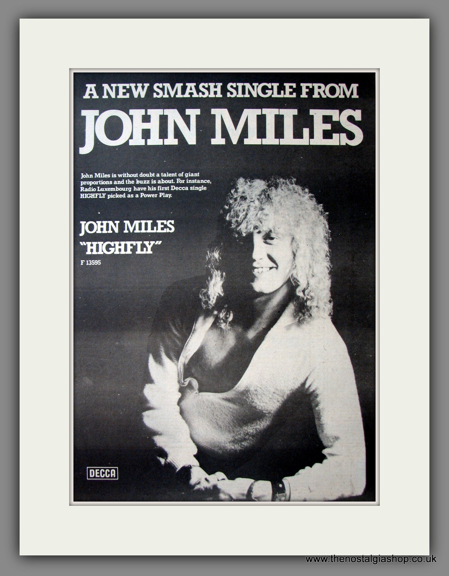 John Miles Highfly. Original Advert 1975 (ref AD12593)