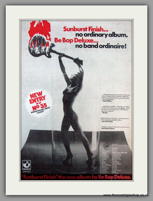 Be Bop Deluxe Sunburst Finish. Also UK Tour Dates. Vintage Advert 1976 (ref AD9770)