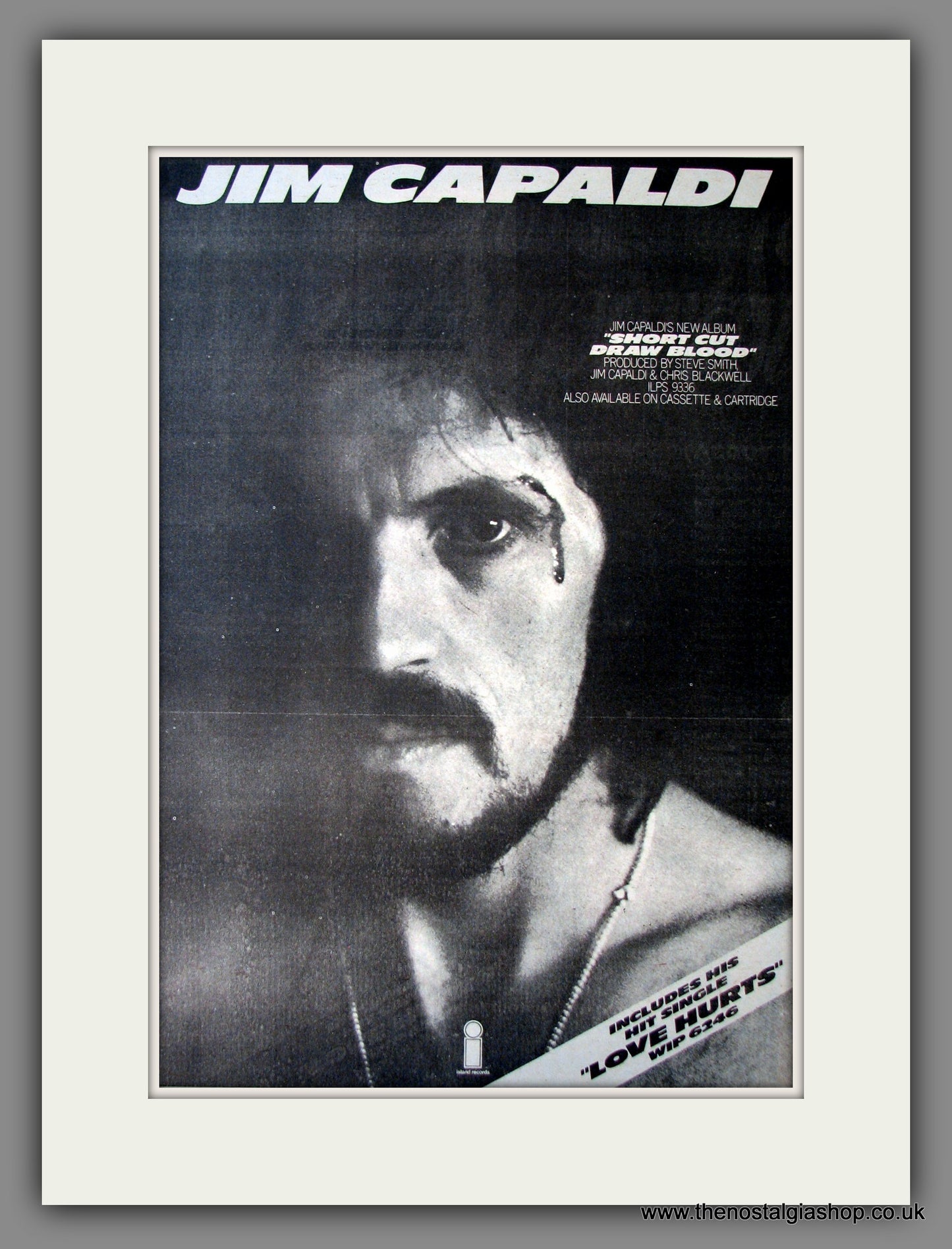 Jim Capaldi, Short Cut Draw Blood. Original Advert 1975 (ref AD12604)
