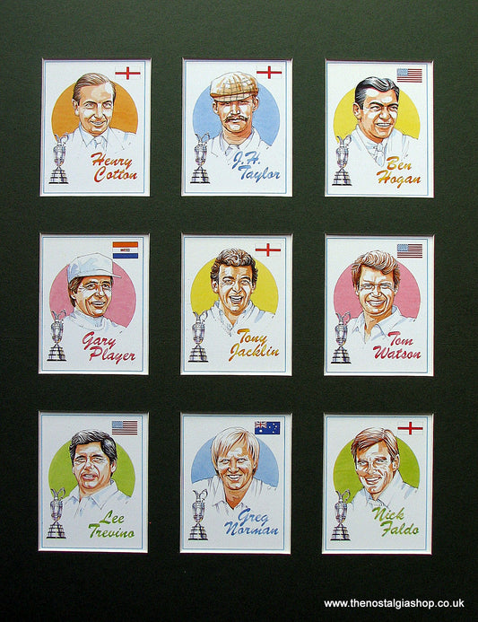 Golfing Legends. Mounted Cards.