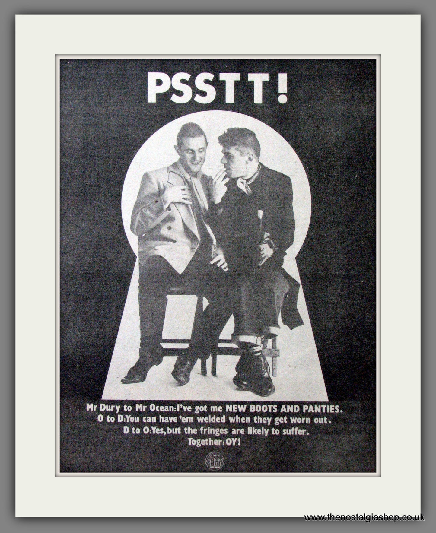 Ian Dury. PSSTT! Debut Album, New Boots and Panties. Original Advert 1977 (ref AD12111)
