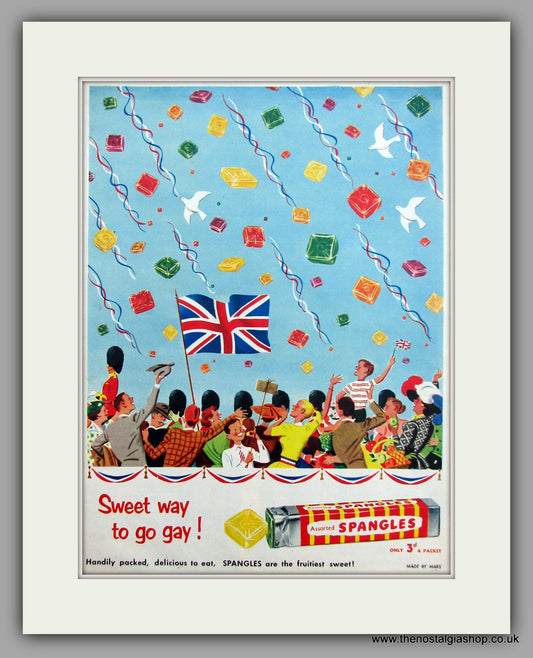Spangles Sweets. Original Advert 1953 (ref AD9815)