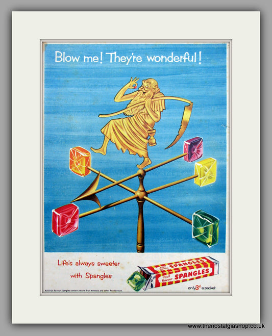 Spangles Sweets. Original Advert 1955 (ref AD9816)