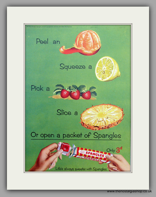 Spangles Fruit Sweets. Original Advert 1955 (ref AD9817)