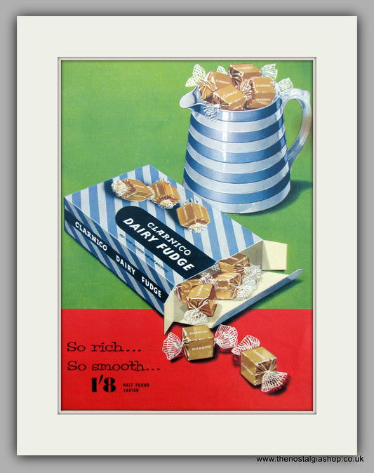 Clarnico Dairy Fudge. Original Advert 1957 (ref AD9834)