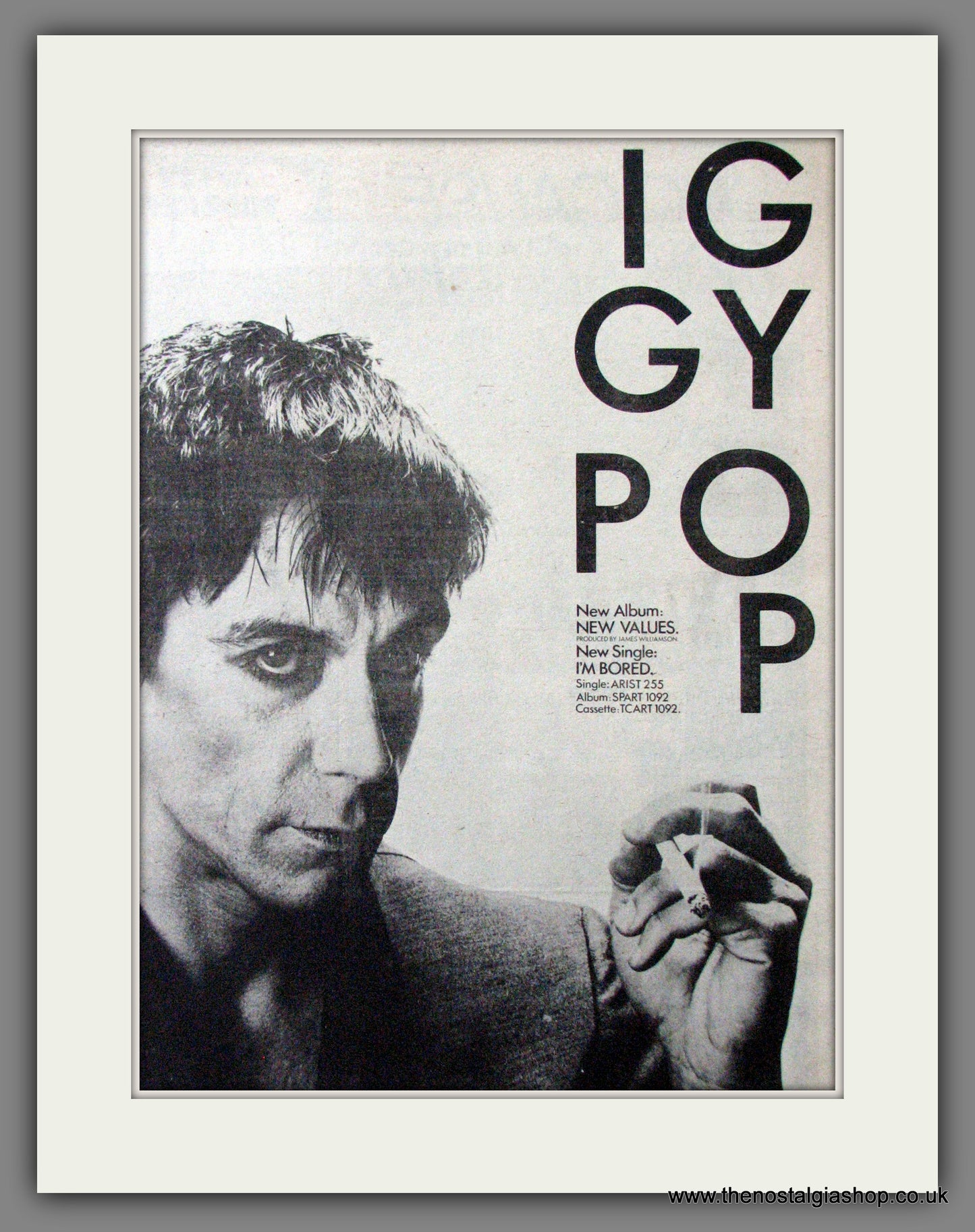 Iggy Pop. New Values. UK Tour Dates. Original Advert 1979 (ref AD12142)