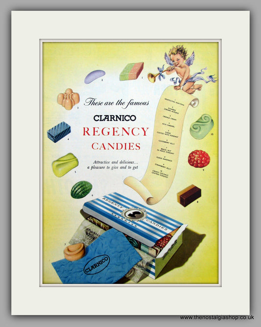 Clarnico Regency Candies. Original Advert 1954 (ref AD9871)