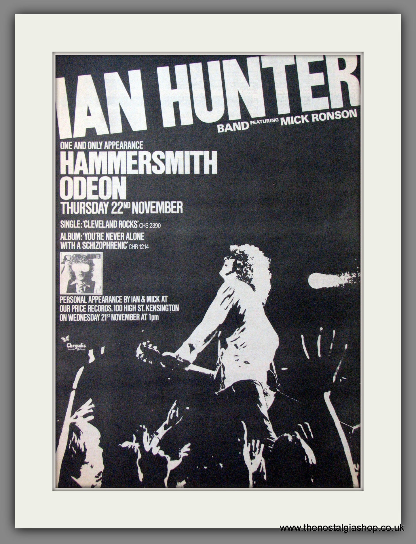 Ian Hunter, Mick Ronson at The Hammersmith Odeon. Original Advert 1979 (ref AD12158)