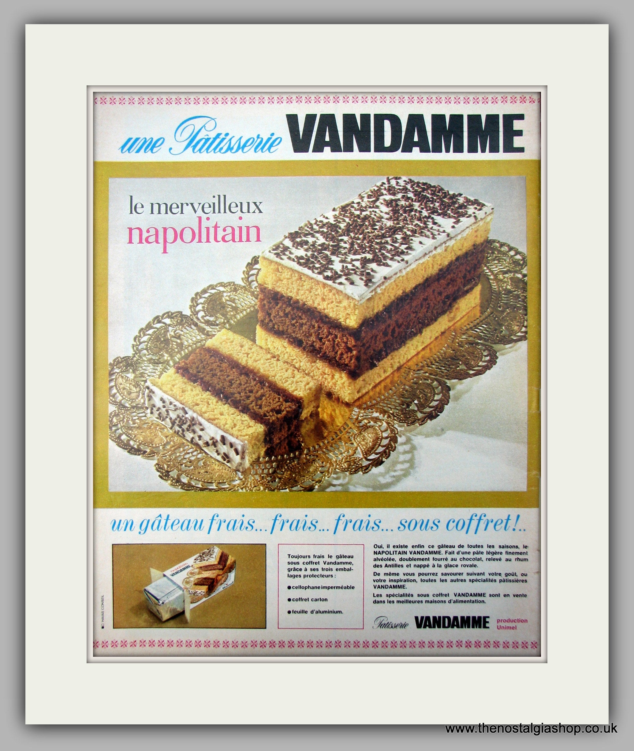Vandamme Napolitain Original Advert 1957 (ref AD10007