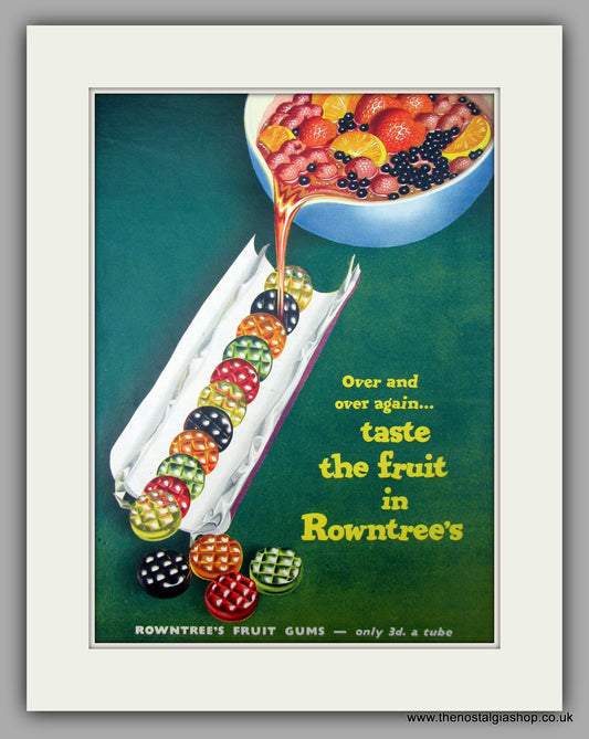 Rowntrees Fruit Gums. Original Advert 1954 (ref AD10015)