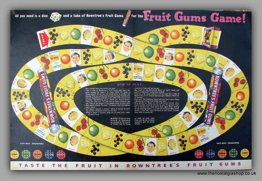 Rowntrees Fruit Gums. Original Advert 1954 (ref AD10018)
