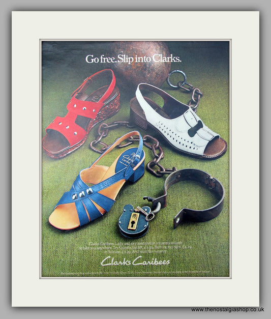 Clarks Caribees Shoes.  Original advert 1973 (ref AD10024)