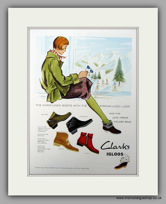 Clarks Igloos Boots.  Original advert 1958 (ref AD10026)