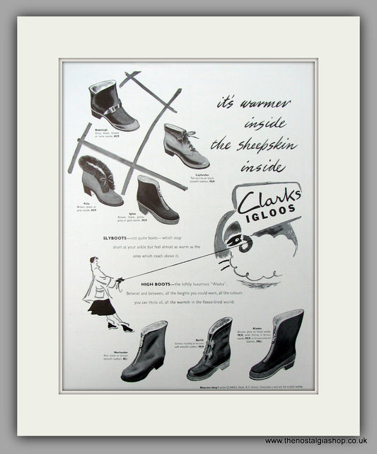 Clarks Igloos Boots.  Original advert 1954 (ref AD10027)