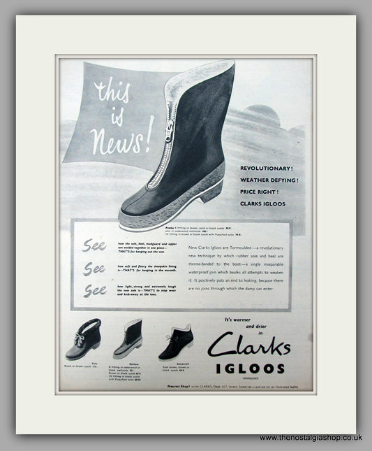 Clarks Igloos Boots.  Original advert 1956 (ref AD10029)