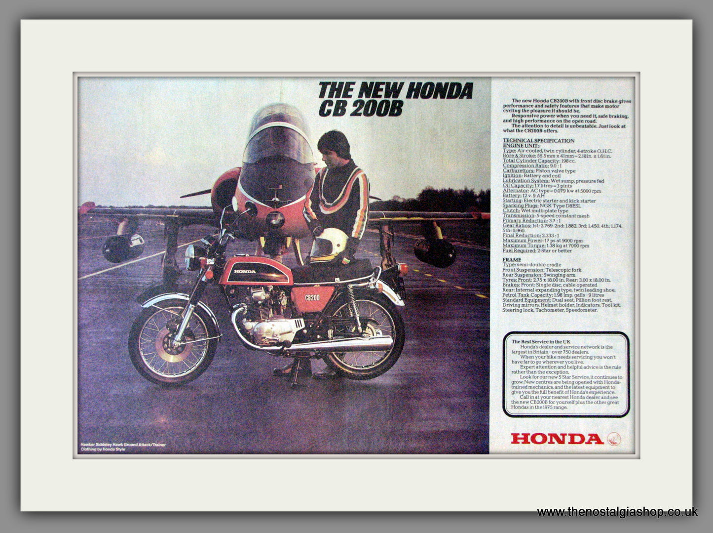 Honda CB 200B Motorcycle . Original Advert 1975 (ref AD12337)