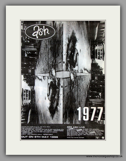 Ash 1977. Tour Dates.  Original Vintage Advert 1996 (ref AD56244)
